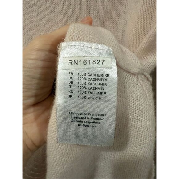 Estheme V-neck cashmere light pink sweater size Small - Picture 4 of 7